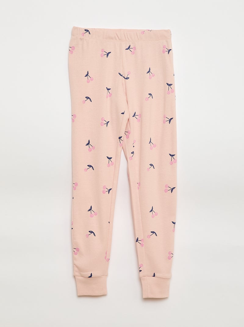 Conjunto de pijama estampado camiseta + pantalón - 2 piezas Rosa - Kiabi