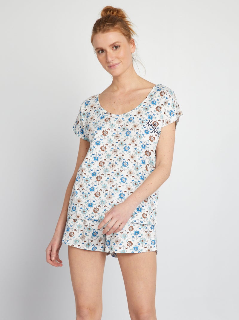 Conjunto de pijama estampado 'Naf naf' - 2 piezas BLANCO - Kiabi
