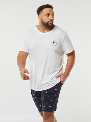 Conjunto de pijama estampado short + camiseta - 2 piezas