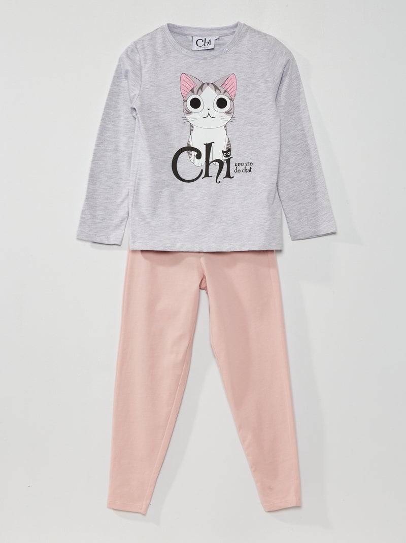 Conjunto de pijama 'gato' ROSA - Kiabi