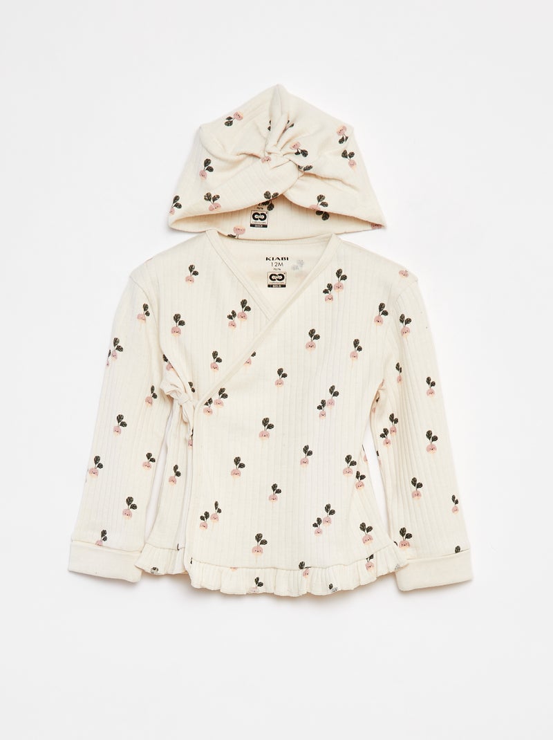 Conjunto de pijama + gorro - 3 piezas BLANCO - Kiabi
