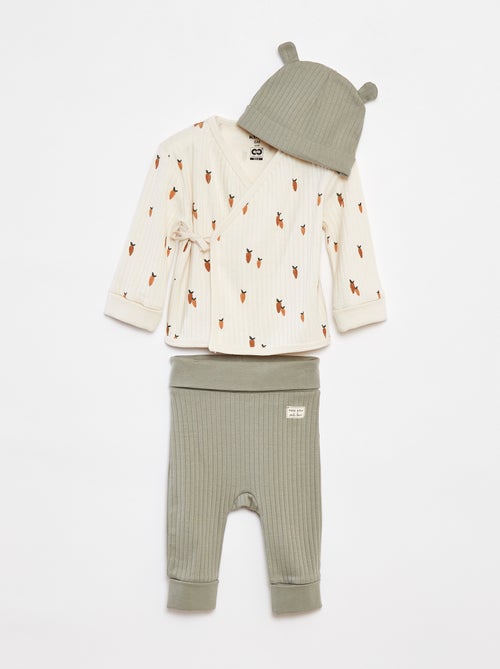 Conjunto de pijama + gorro - 3 piezas - Kiabi
