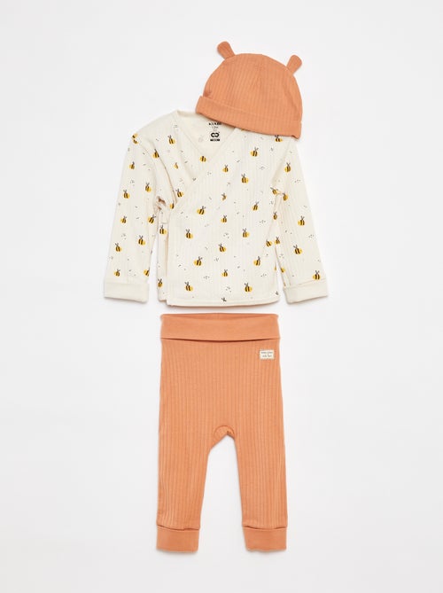 Conjunto de pijama + gorro - 3 piezas - Kiabi