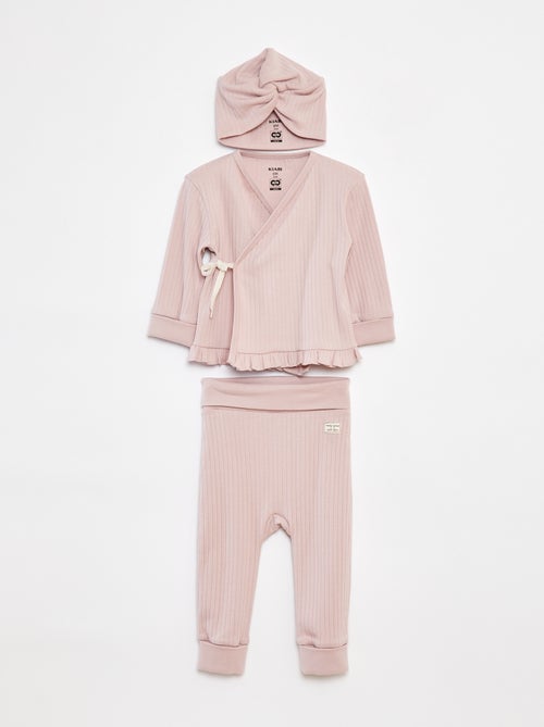 Conjunto de pijama + gorro - 3 piezas - Kiabi