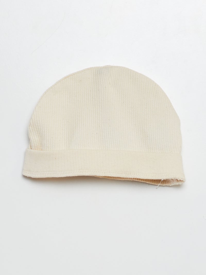 Conjunto de pijama + gorro + babero - 3 piezas BLANCO - Kiabi