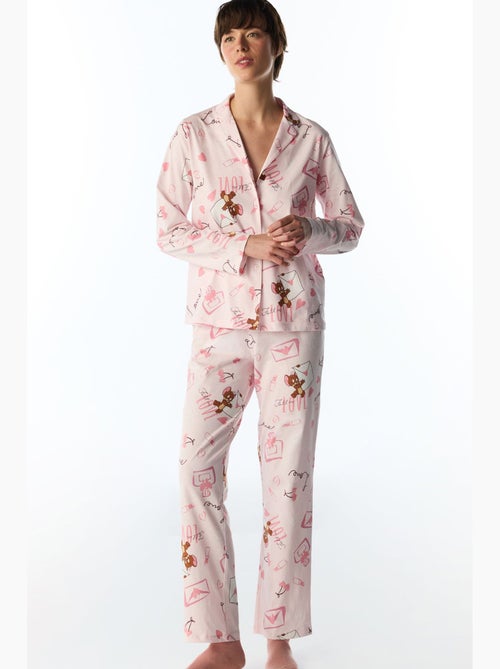 Conjunto de pijama happiness con estampado de oso, manga larga, camisa y pantalón penti - Kiabi Conjunto de pijama happiness con estampado de oso, manga larga, camisa y pantalón penti - Kiabi