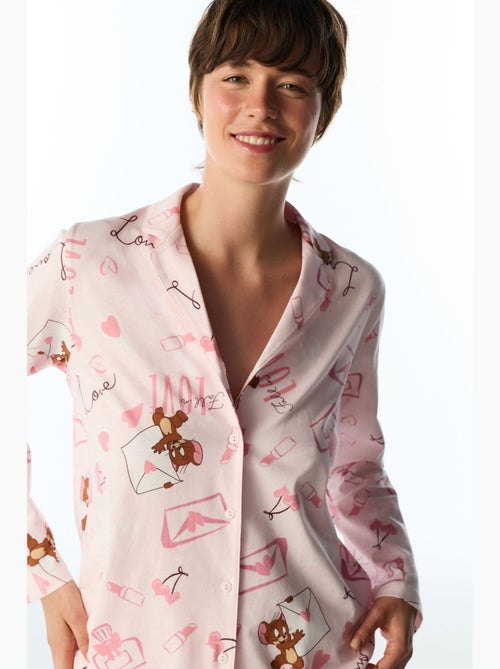 Conjunto de pijama happiness con estampado de oso, manga larga, camisa y pantalón penti - Kiabi Conjunto de pijama happiness con estampado de oso, manga larga, camisa y pantalón penti - Kiabi