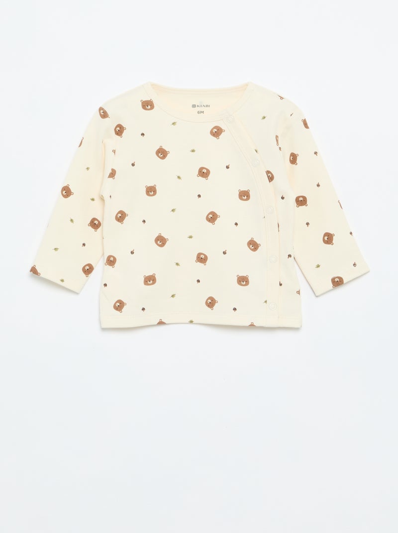 Conjunto de pijama interlock - 2 piezas Beige - Kiabi
