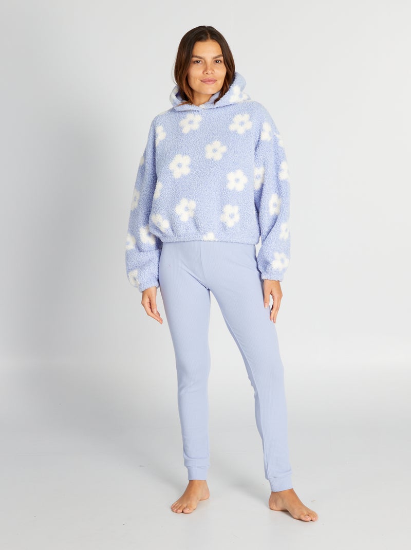 Conjunto de pijama jersey con capucha + pantalón - 2 piezas AZUL - Kiabi