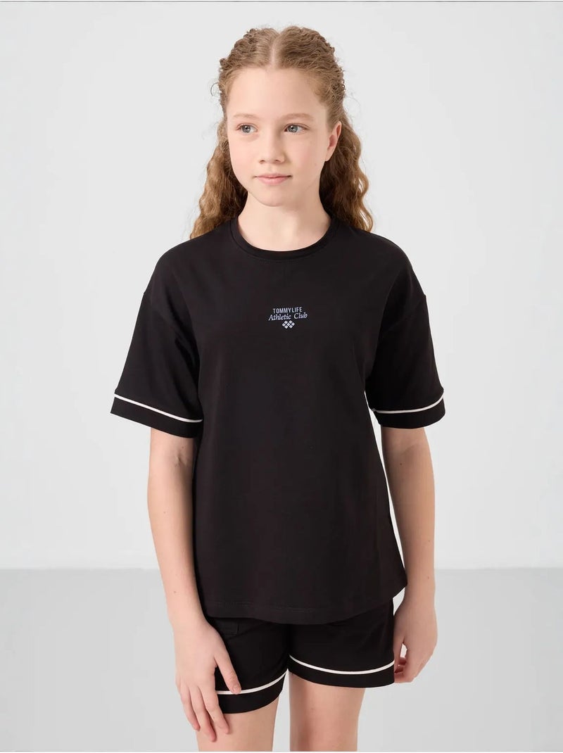 Conjunto de pijama juvenil de mezcla de algodón tommy Negro - Kiabi