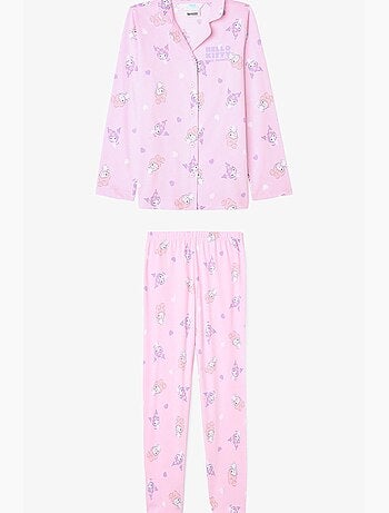 Conjunto de pijama kuromi friends de manga larga en algodón para niña penti