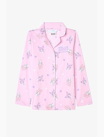 Conjunto de pijama kuromi friends de manga larga en algodón para niña penti