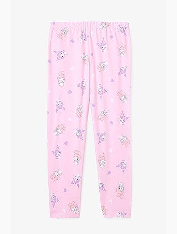 Conjunto de pijama kuromi friends de manga larga en algodón para niña penti