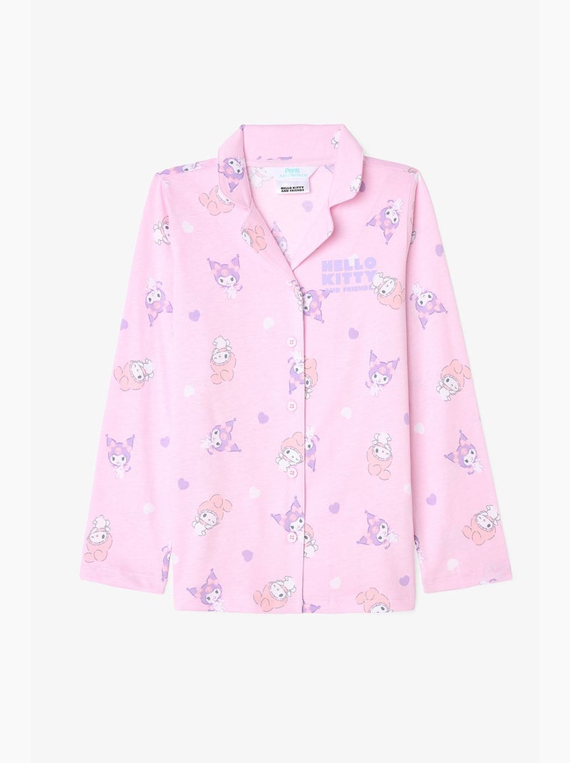 Conjunto de pijama kuromi friends de manga larga en algodón para niña penti Rosa - Kiabi