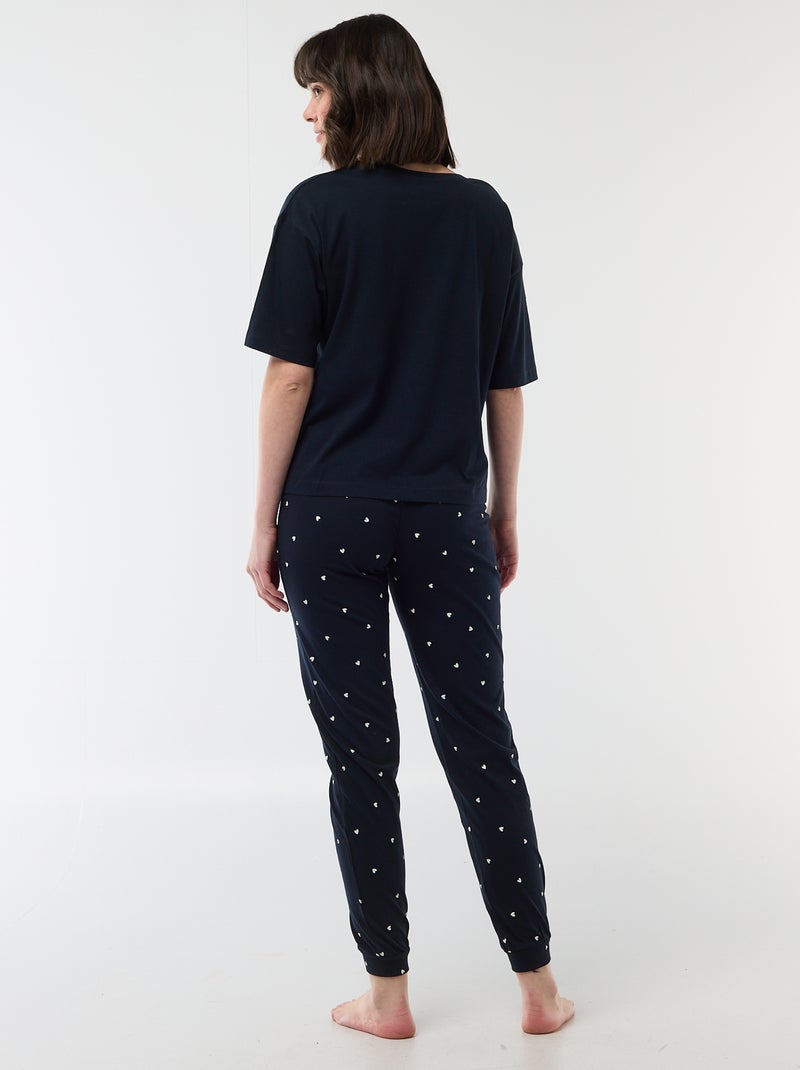 Conjunto de pijama largo - 2 piezas Azul - Kiabi