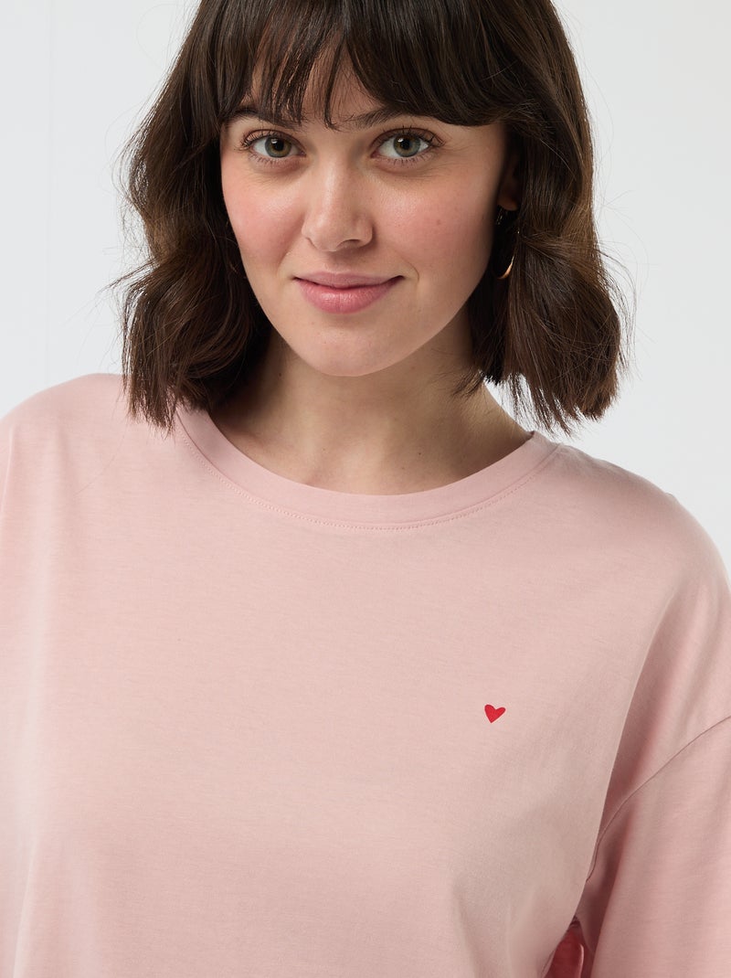 Conjunto de pijama largo - 2 piezas Rosa - Kiabi