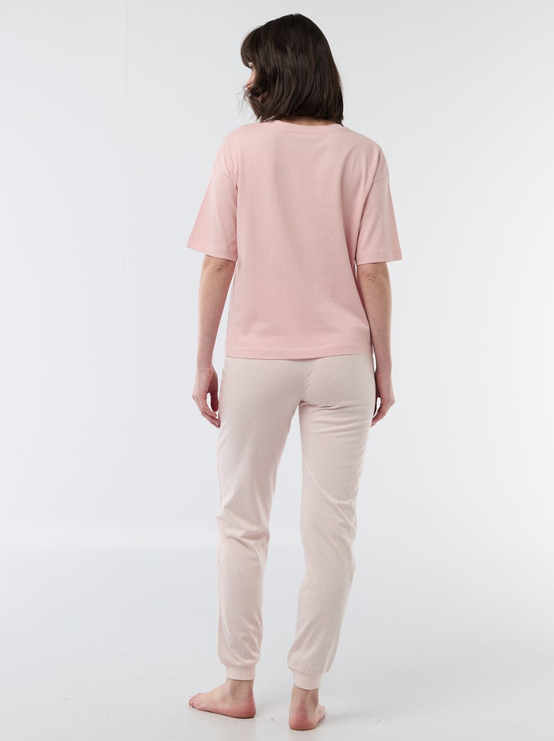 Conjunto de pijama largo - 2 piezas Rosa - Kiabi