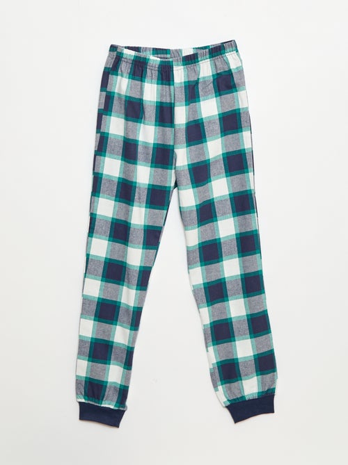 Conjunto de pijama largo bimateria camiseta + pantalón - 2 piezas - Kiabi