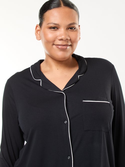 Conjunto de pijama largo camisa + pantalón - 2 piezas - Kiabi