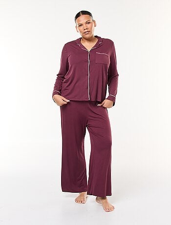 Conjunto de pijama largo camisa + pantalón - 2 piezas