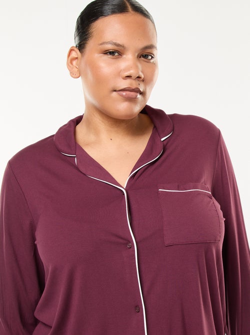 Conjunto de pijama largo camisa + pantalón - 2 piezas - Kiabi