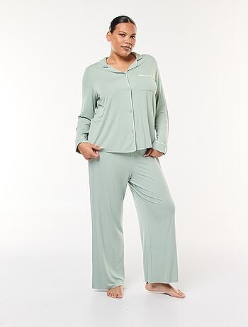 Conjunto de pijama largo camisa + pantalón - 2 piezas