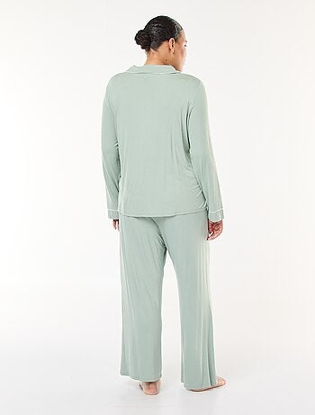 Conjunto de pijama largo camisa + pantalón - 2 piezas