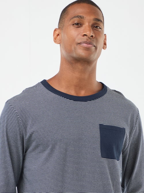 Conjunto de pijama largo camiseta + pantalón - 2 piezas - Kiabi