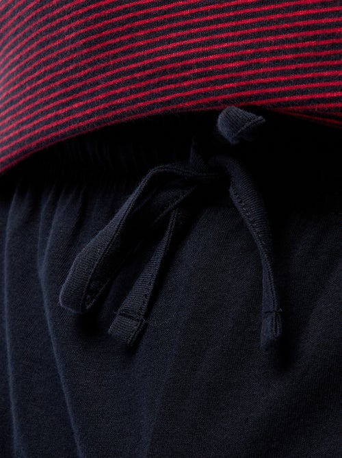 Conjunto de pijama largo camiseta + pantalón - 2 piezas - Kiabi