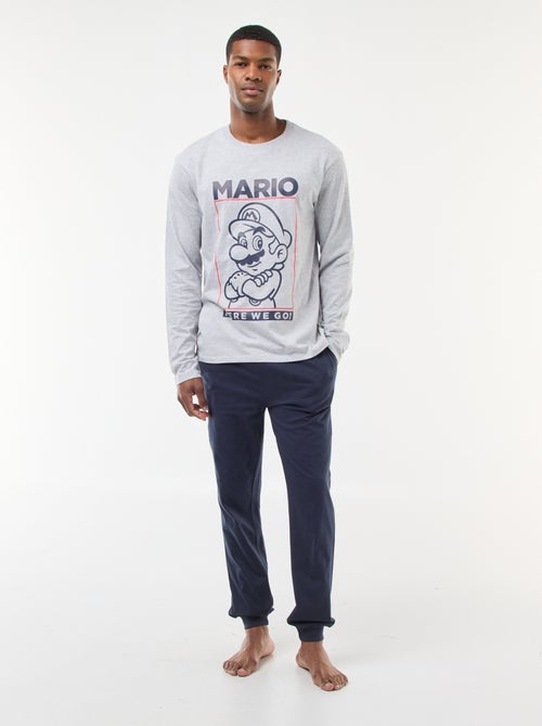 Conjunto de pijama largo camiseta + pantalón - 2 piezas - Kiabi