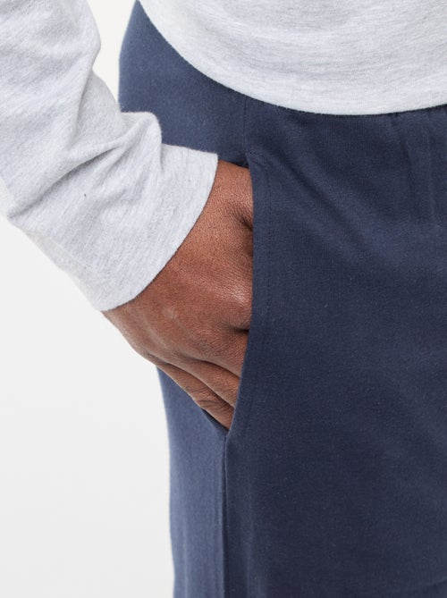 Conjunto de pijama largo camiseta + pantalón - 2 piezas - Kiabi