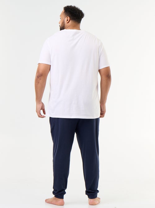 Conjunto de pijama largo camiseta + pantalón - 2 piezas - Kiabi