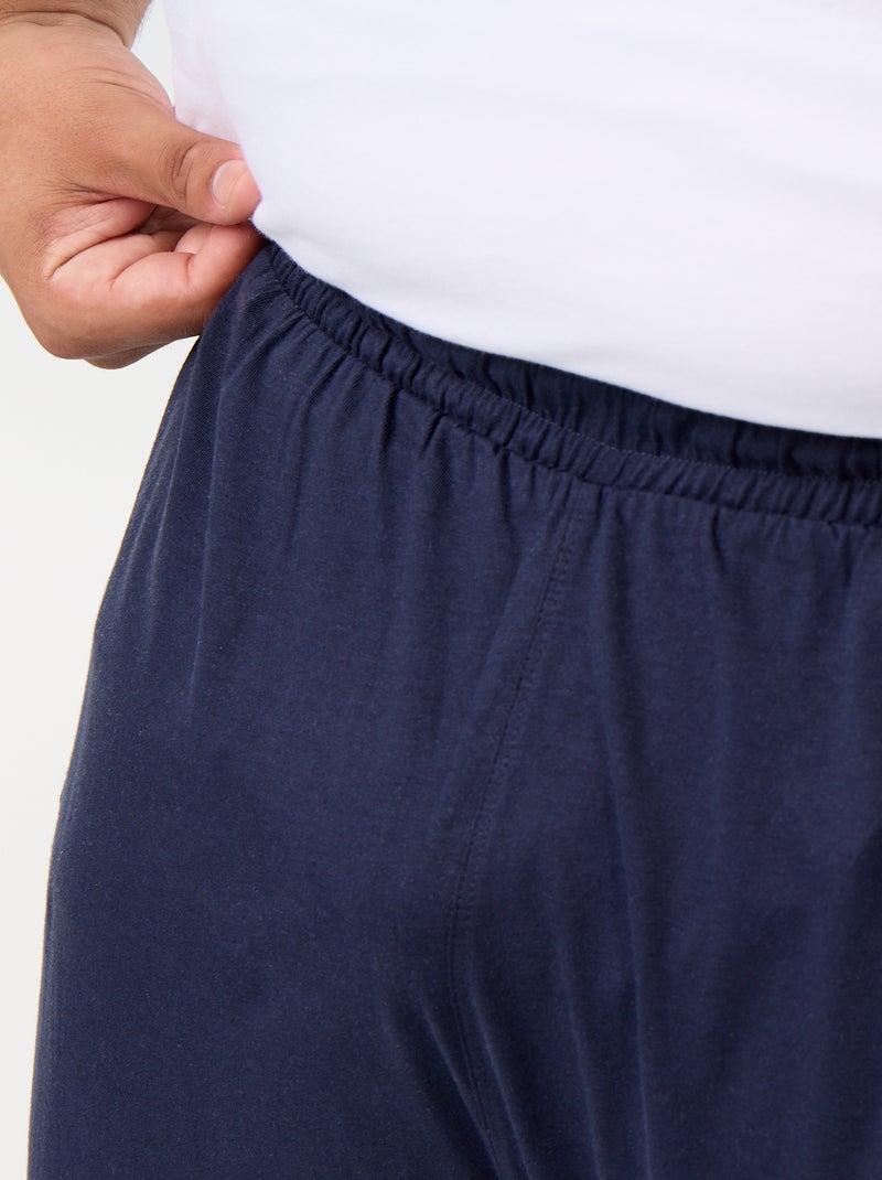 Conjunto de pijama largo camiseta + pantalón - 2 piezas Blanco - Kiabi