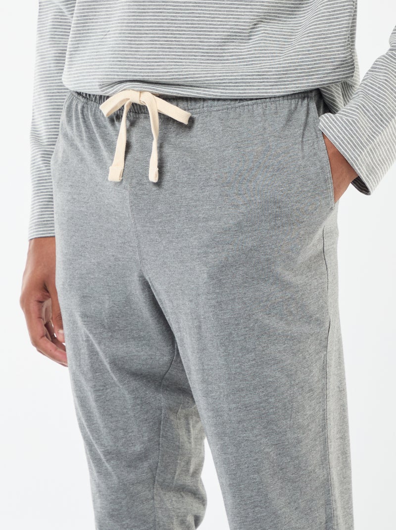 Conjunto de pijama largo camiseta + pantalón - 2 piezas Gris - Kiabi