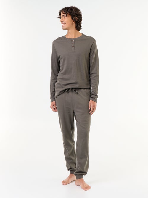 Conjunto de pijama largo camiseta + pantalón - 2 piezas - Kiabi