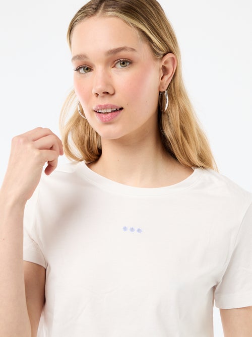 Conjunto de pijama largo camiseta + pantalón a cuadros - 2 piezas - Kiabi