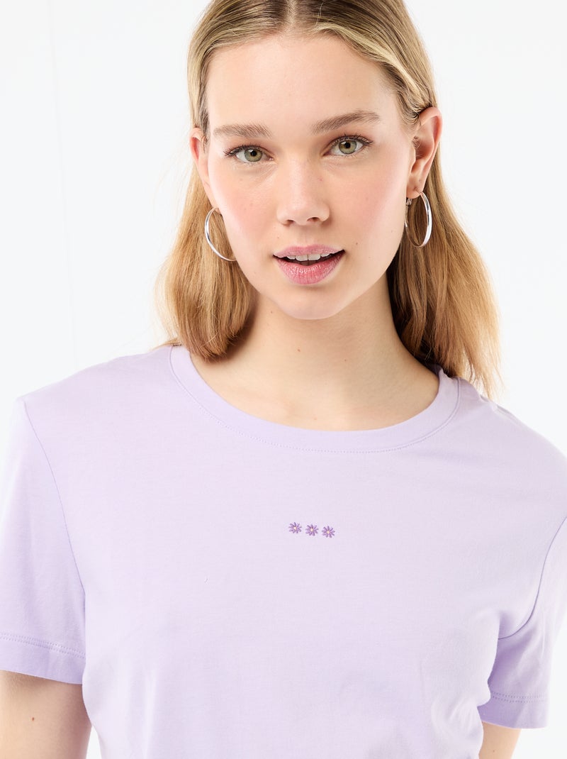 Conjunto de pijama largo camiseta + pantalón a cuadros - 2 piezas Purpura - Kiabi