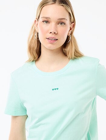 Conjunto de pijama largo camiseta + pantalón a cuadros - 2 piezas