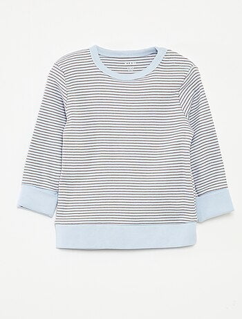 Conjunto de pijama largo camiseta + pantalón a rayas - 2 piezas