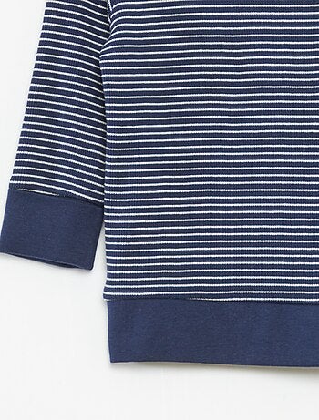 Conjunto de pijama largo camiseta + pantalón a rayas - 2 piezas