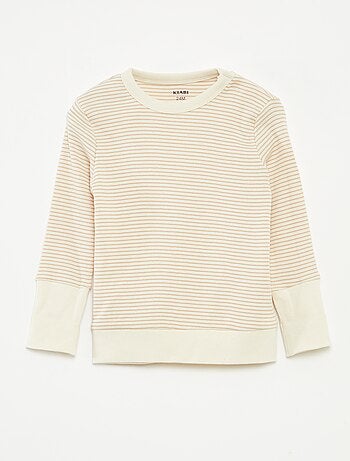 Conjunto de pijama largo camiseta + pantalón a rayas - 2 piezas