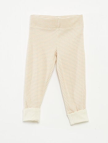 Conjunto de pijama largo camiseta + pantalón a rayas - 2 piezas