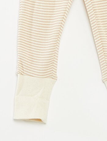 Conjunto de pijama largo camiseta + pantalón a rayas - 2 piezas