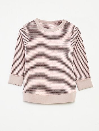 Conjunto de pijama largo camiseta + pantalón a rayas - 2 piezas