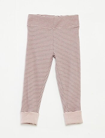 Conjunto de pijama largo camiseta + pantalón a rayas - 2 piezas