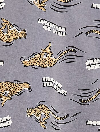 Conjunto de pijama largo camiseta + pantalón con estampado all over