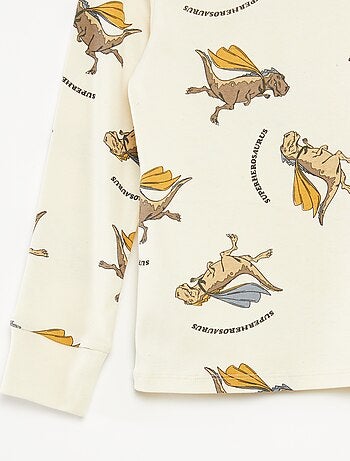 Conjunto de pijama largo camiseta + pantalón con estampado all over