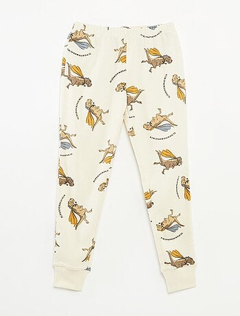 Conjunto de pijama largo camiseta + pantalón con estampado all over