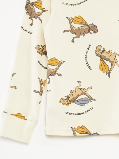 Conjunto de pijama largo camiseta + pantalón con estampado all over - Kiabi