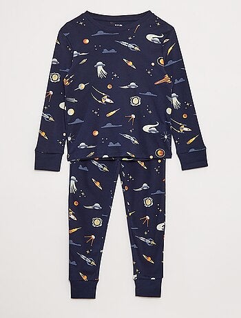 Conjunto de pijama largo camiseta + pantalón con motivo all over